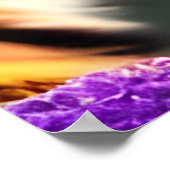 Tiger Cub, Purple Flowers Poster (Ecke)