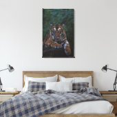 Tiger Cub Reclines on Rock Leinwanddruck (Insitu (Schlafzimmer))