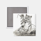 Tiger cub spielt Magnet (Vorderseite/Rückseite)