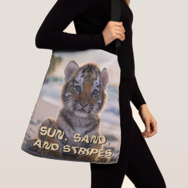 Tiger Cub "SUN, SAND AND STRIPES" Strand Tragetaschen Mit Langen Trägern