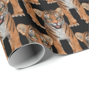 Tiger Cub Tiled Pattern Geschenkpapier