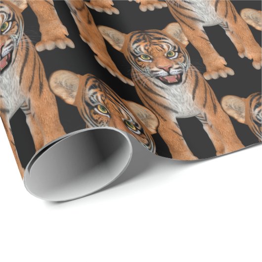 Tiger Cub Tiled Pattern Geschenkpapier (Rolleneckpunkt)