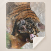 Tiger Cub und Baby Monkey Sherpadecke (Vorderseite)