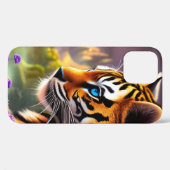 Tiger Cub, violette Blumen Case-Mate iPhone Hülle (Rückseite (Horizontal))