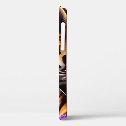 Tiger Cub, violette Blumen Case-Mate iPhone Hülle (Rückseite / Links)
