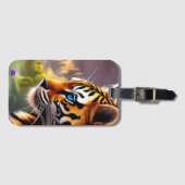 Tiger Cub, violette Blumen Gepäckanhänger (Vorderseite (Horizontal))