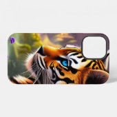 Tiger Cub, violette Blumen iPhone Hülle (Rückseite (Horizontal))