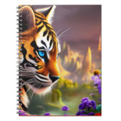 Tiger Cub, violette Blumen Notizblock (Vorderseite)