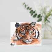 Tiger Cub Watercolor Postkarte (Stehend Vorderseite)