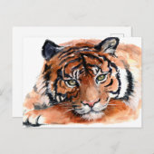 Tiger Cub Watercolor Postkarte (Vorne/Hinten)