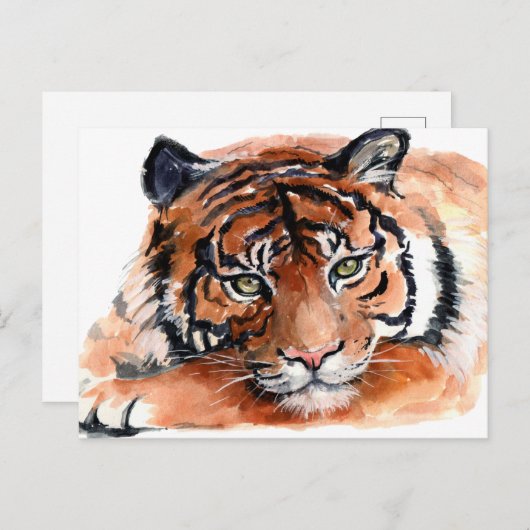 Tiger Cub Watercolor Postkarte (Vorne/Hinten)