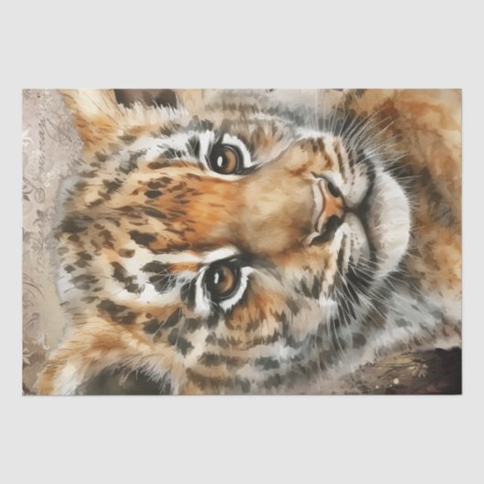 Tiger Cub Watercolor Seidenpapier (Vorderseite)