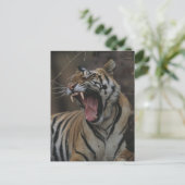 Tiger Cub Yawning Postkarte (Stehend Vorderseite)