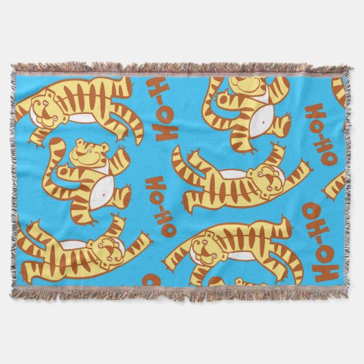 Tiger Cubs Cartoon: Funny Seamless. Decke (Vorderseite)