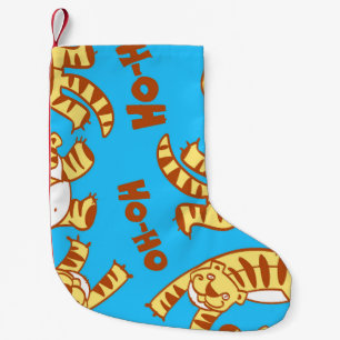 Tiger Cubs Cartoon: Funny Seamless. Kleiner Weihnachtsstrumpf