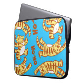 Tiger Cubs Cartoon: Funny Seamless. Laptopschutzhülle (Vorderseite Links)