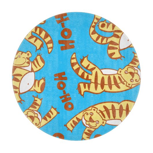 Tiger Cubs Cartoon: Funny Seamless. Schneidebrett (Vorderseite)