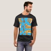 Tiger Cubs Cartoon: Funny Seamless. T-Shirt (Vorne ganz)