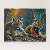 Tiger Cubs im Magischen Dschungel Puzzle (Horizontal)