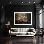 Tiger Cubs Portrait Poster