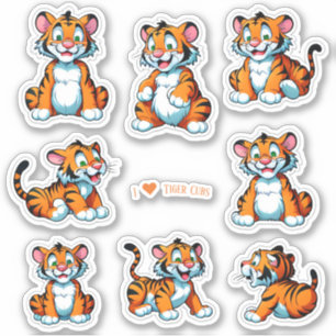Tiger Cubs Scrapbook Stationery Stickers Aufkleber