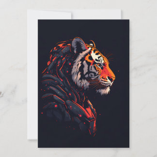 Tiger Cyberpunk Mecha Neon Gaming-Einladung Einladung