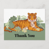 Tiger Dankeschön Karte, Gruß Party-Dschungel Postkarte (Vorderseite)