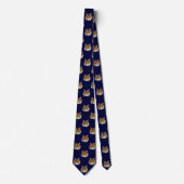 Tiger Dark Navy Blue Background Krawatte (Vorderseite)