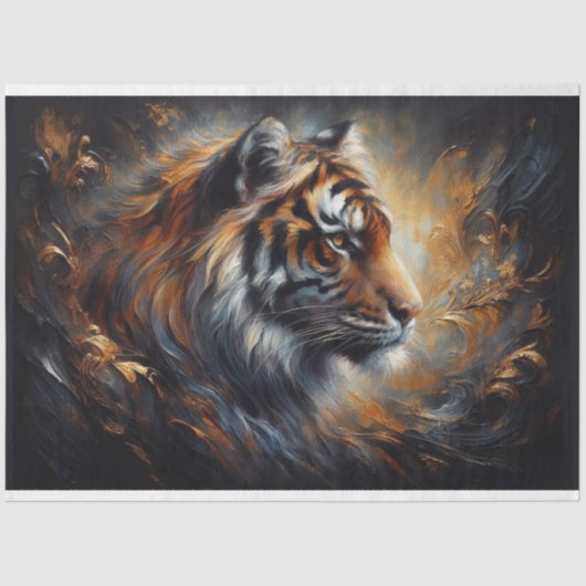 Tiger Decoupage Tissue Paper Seidenpapier (Vorderseite)