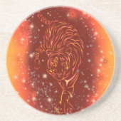 Tiger, der auf dem Galaxy Starry Night Untersetzer (Vorne)
