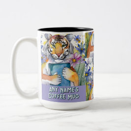 Tiger, der das große Buch Zwei-Tone-Kaffee-Tasse h Zweifarbige Tasse