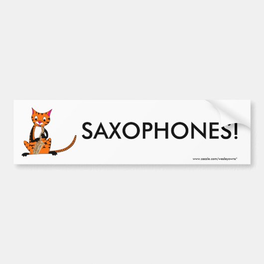Tiger, der das Saxophon spielt Autoaufkleber (Vorne)
