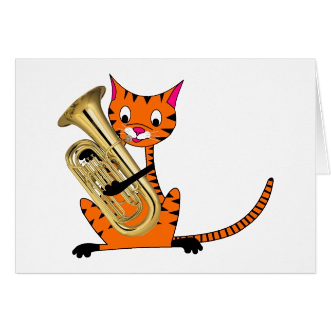 Tiger, der den Euphonium spielt (Vorderseite (Horizontal))