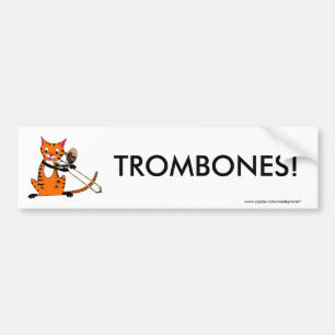 Tiger, der den Trombone spielt Autoaufkleber