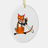 Tiger, der den Trombone spielt Keramik Ornament (Rechts)