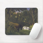 Tiger, der ein Pferd und einen schlafenden Mousepad (Mit Mouse)