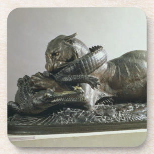 Tiger, der einen Alligator, 1832 (Bronze, Getränkeuntersetzer