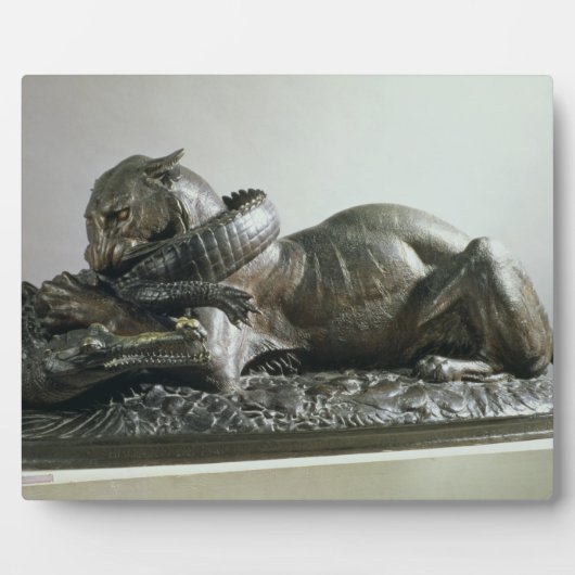Tiger, der einen Alligator liebt, 1832 (Bronze) Fotoplatte (Vorderseite)