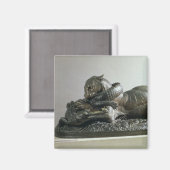 Tiger, der einen Alligator liebt, 1832 (Bronze) Magnet (Vorderseite/Rückseite)