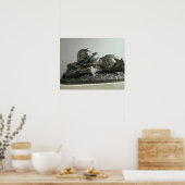 Tiger, der einen Alligator liebt, 1832 (Bronze) Poster (Küche)