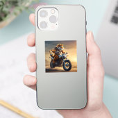 Tiger, der Motorrad fährt Aufkleber (Telefon)
