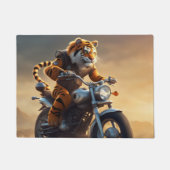 Tiger, der Motorrad fährt Fußmatte (Vorderseite)