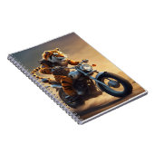 Tiger, der Motorrad fährt Notizblock (Rechte Seite)