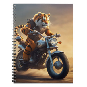 Tiger, der Motorrad fährt Notizblock