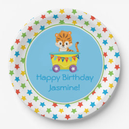 Tiger des Zirkus-Zug-| | personalisiert Pappteller