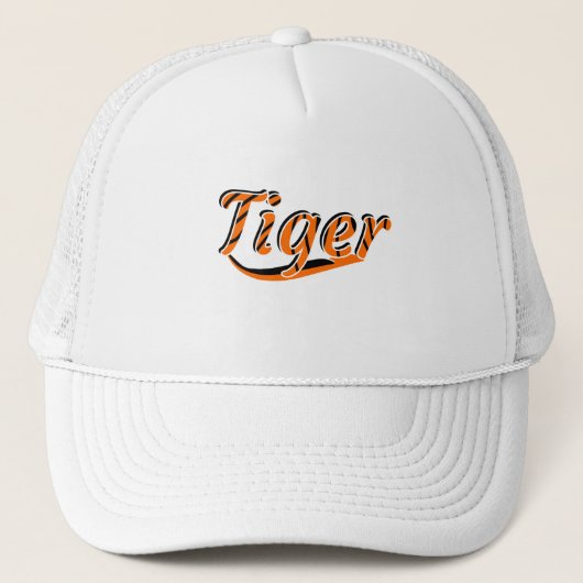 Tiger-Design auf schwarzer Kappe (Vorderseite)