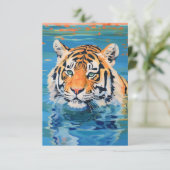 Tiger-Design, bemalt, farbenfrohe Kunst Dankeskarte (Stehend Vorderseite)