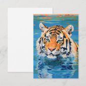 Tiger-Design, bemalt, farbenfrohe Kunst Dankeskarte (Vorne/Hinten)