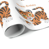 Tiger Design Birthday Gift Geschenkpapier (Rolleneckpunkt)