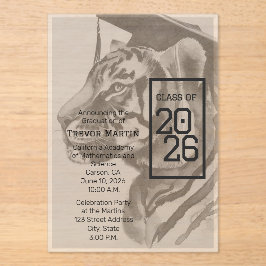 Tiger Design | Custom Graduation Invitation Cards Acryleinladungen